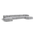  Manufacturer Color_Grey -- Ames 170" Grey Boucle Fabric Upholstered 7 pc Modular Sectional IMAGE 1