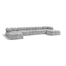  Manufacturer Color_Grey -- Ames 170" Grey Boucle Fabric Upholstered 7 pc Modular Sectional IMAGE 1