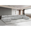  Manufacturer Color_Grey -- Ames 170" Grey Boucle Fabric Upholstered 7 pc Modular Sectional IMAGE 2