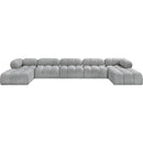  Manufacturer Color_Grey -- Ames 170" Grey Boucle Fabric Upholstered 7 pc Modular Sectional IMAGE 4