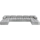  Manufacturer Color_Grey -- Ames 170" Grey Boucle Fabric Upholstered 7 pc Modular Sectional IMAGE 5