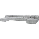  Manufacturer Color_Grey -- Ames 170" Grey Boucle Fabric Upholstered 7 pc Modular Sectional IMAGE 6