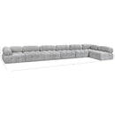  Manufacturer Color_Grey -- Ames 204" Grey Boucle Fabric Upholstered 7 pc Modular Sectional IMAGE 15