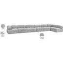  Manufacturer Color_Grey -- Ames 204" Grey Boucle Fabric Upholstered 7 pc Modular Sectional IMAGE 16