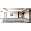  Manufacturer Color_Grey -- Ames 204" Grey Boucle Fabric Upholstered 7 pc Modular Sectional IMAGE 2