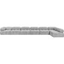  Manufacturer Color_Grey -- Ames 204" Grey Boucle Fabric Upholstered 7 pc Modular Sectional IMAGE 4