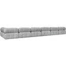  Manufacturer Color_Grey -- Ames 204" Grey Boucle Fabric Upholstered 7 pc Modular Sectional IMAGE 6