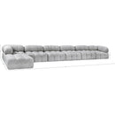  Manufacturer Color_Grey -- Ames 204" Grey Boucle Fabric Upholstered 7 pc Modular Sectional IMAGE 13