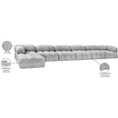  Manufacturer Color_Grey -- Ames 204" Grey Boucle Fabric Upholstered 7 pc Modular Sectional IMAGE 14