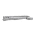  Manufacturer Color_Grey -- Ames 204" Grey Boucle Fabric Upholstered 7 pc Modular Sectional IMAGE 1