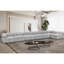  Manufacturer Color_Grey -- Ames 204" Grey Boucle Fabric Upholstered 7 pc Modular Sectional IMAGE 2