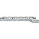  Manufacturer Color_Grey -- Ames 204" Grey Boucle Fabric Upholstered 7 pc Modular Sectional IMAGE 3