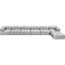  Manufacturer Color_Grey -- Ames 204" Grey Boucle Fabric Upholstered 7 pc Modular Sectional IMAGE 4
