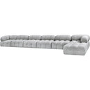  Manufacturer Color_Grey -- Ames 204" Grey Boucle Fabric Upholstered 7 pc Modular Sectional IMAGE 5