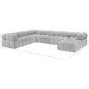  Manufacturer Color_Grey -- Ames 136" Grey Boucle Fabric Upholstered 7 pc Modular Sectional IMAGE 17