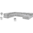  Manufacturer Color_Grey -- Ames 136" Grey Boucle Fabric Upholstered 7 pc Modular Sectional IMAGE 18