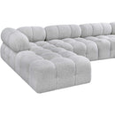  Manufacturer Color_Grey -- Ames 136" Grey Boucle Fabric Upholstered 7 pc Modular Sectional IMAGE 7