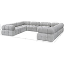  Manufacturer Color_Grey -- Ames 136" Grey Boucle Fabric Upholstered 8 pc Modular Sectional IMAGE 16