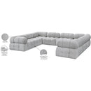  Manufacturer Color_Grey -- Ames 136" Grey Boucle Fabric Upholstered 8 pc Modular Sectional IMAGE 17