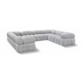  Manufacturer Color_Grey -- Ames 136" Grey Boucle Fabric Upholstered 8 pc Modular Sectional IMAGE 1