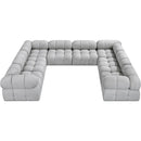  Manufacturer Color_Grey -- Ames 136" Grey Boucle Fabric Upholstered 8 pc Modular Sectional IMAGE 5
