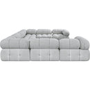  Manufacturer Color_Grey -- Ames 136" Grey Boucle Fabric Upholstered 8 pc Modular Sectional IMAGE 7