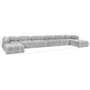  Manufacturer Color_Grey -- Ames 204" Grey Boucle Fabric Upholstered 8 pc Modular Sectional IMAGE 12