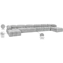  Manufacturer Color_Grey -- Ames 204" Grey Boucle Fabric Upholstered 8 pc Modular Sectional IMAGE 13