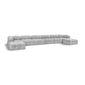  Manufacturer Color_Grey -- Ames 204" Grey Boucle Fabric Upholstered 8 pc Modular Sectional IMAGE 1