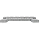  Manufacturer Color_Grey -- Ames 204" Grey Boucle Fabric Upholstered 8 pc Modular Sectional IMAGE 3