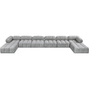  Manufacturer Color_Grey -- Ames 204" Grey Boucle Fabric Upholstered 8 pc Modular Sectional IMAGE 4