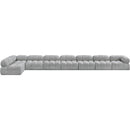  Manufacturer Color_Grey -- Ames 204" Grey Boucle Fabric Upholstered 8 pc Modular Sectional IMAGE 5