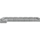 Meridian Ames Grey Boucle Fabric Modular Sectional IMAGE 5