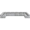  Manufacturer Color_Grey -- Ames 204" Grey Boucle Fabric Upholstered 8 pc Modular Sectional IMAGE 6