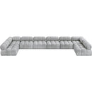 Meridian Ames Grey Boucle Fabric Modular Sectional IMAGE 6