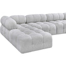 Meridian Ames Grey Boucle Fabric Modular Sectional IMAGE 7