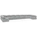  Manufacturer Color_Grey -- Ames 204" Grey Boucle Fabric Upholstered 9 pc Modular Sectional IMAGE 12