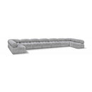  Manufacturer Color_Grey -- Ames 204" Grey Boucle Fabric Upholstered 9 pc Modular Sectional IMAGE 1