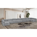  Manufacturer Color_Grey -- Ames 204" Grey Boucle Fabric Upholstered 9 pc Modular Sectional IMAGE 2