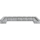  Manufacturer Color_Grey -- Ames 204" Grey Boucle Fabric Upholstered 9 pc Modular Sectional IMAGE 4