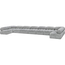  Manufacturer Color_Grey -- Ames 204" Grey Boucle Fabric Upholstered 9 pc Modular Sectional IMAGE 5