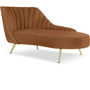  Manufacturer Color_Saddle -- Margo Saddle Velvet Upholstered Chaise Lounge IMAGE 1