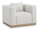 Meridian Alfie Cream Linen Textured Fabic Chair IMAGE 1