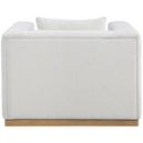 Meridian Alfie Cream Linen Textured Fabic Chair IMAGE 3