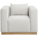 Meridian Alfie Cream Linen Textured Fabic Chair IMAGE 4