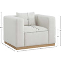 Manufacturer Color_Cream -- Alfie Cream Linen Textured Fabric Upholstered Chair IMAGE 8