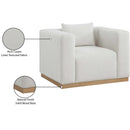  Manufacturer Color_Cream -- Alfie Cream Linen Textured Fabric Upholstered Chair IMAGE 9