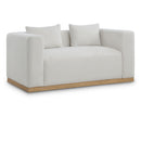  Manufacturer Color_Cream -- Alfie 67" Cream Linen Textured Fabric Upholstered Loveseat IMAGE 1