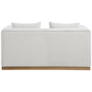  Manufacturer Color_Cream -- Alfie 67" Cream Linen Textured Fabric Upholstered Loveseat IMAGE 3