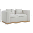  Manufacturer Color_Cream -- Alfie 67" Cream Linen Textured Fabric Upholstered Loveseat IMAGE 8